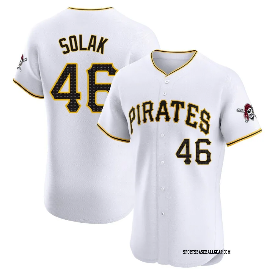 Nick Solak Men's Pittsburgh Pirates White Elite Home Jersey