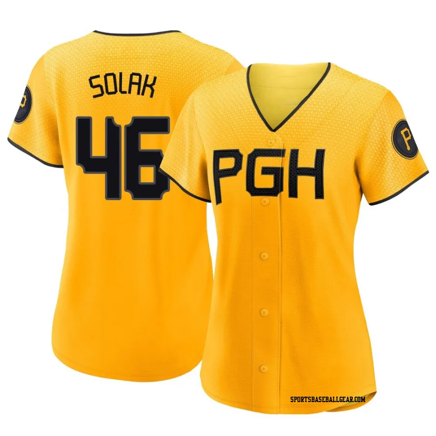 Nick Solak Women's Pittsburgh Pirates Gold Authentic 2023 City Connect Jersey