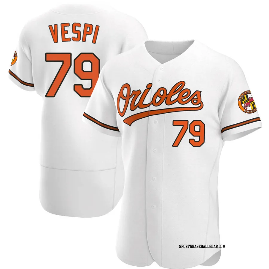 Nick Vespi Men's Baltimore Orioles White Authentic Home Jersey
