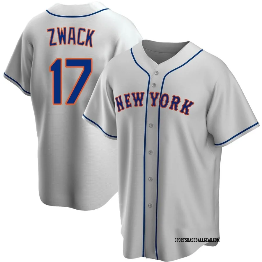 Nick Zwack Youth New York Mets Gray Replica Road Jersey