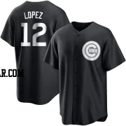 Nicky Lopez Men's Chicago Cubs Black/White Replica Jersey
