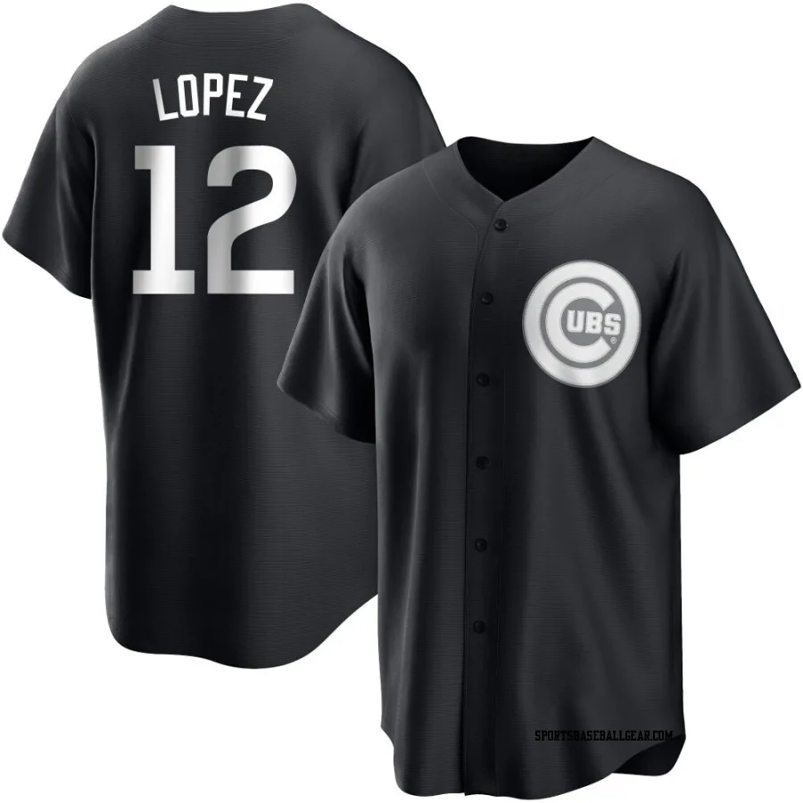 Nicky Lopez Men's Chicago Cubs Black/White Replica Jersey