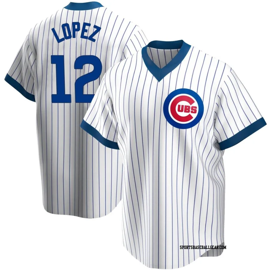 Nicky Lopez Men's Chicago Cubs White Replica Home Cooperstown Collection Jersey