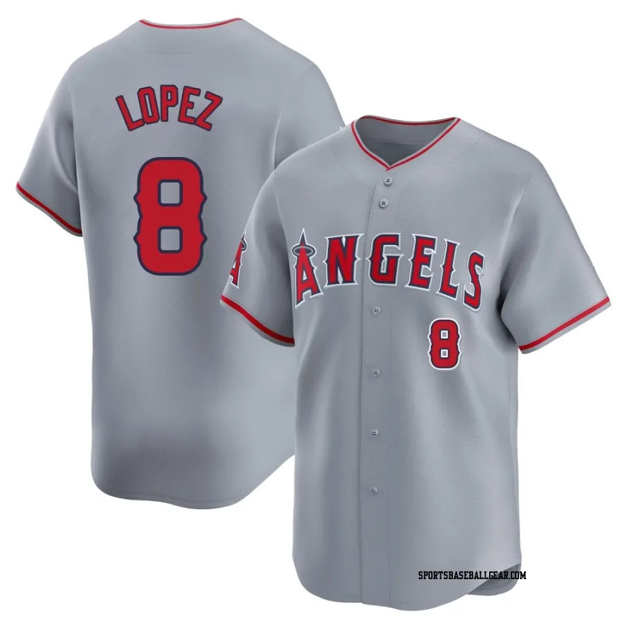 Nicky Lopez Men's Los Angeles Angels Gray Limited Away Jersey