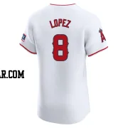 Nicky Lopez Men's Los Angeles Angels White Elite Home Patch Jersey
