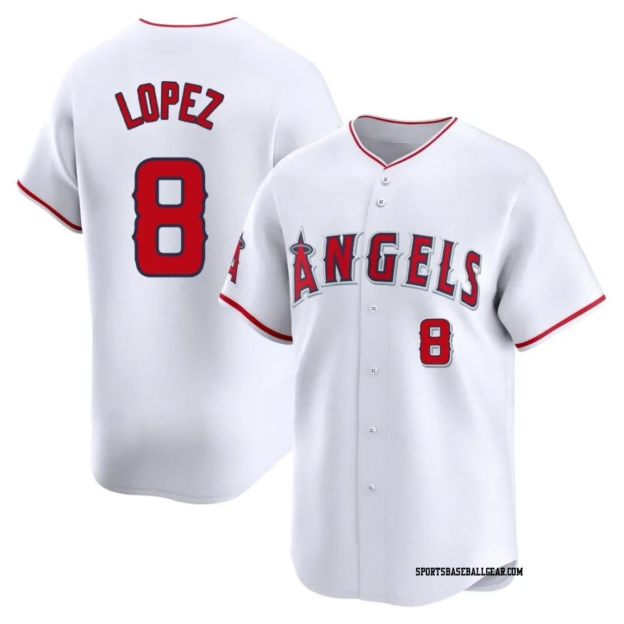 Nicky Lopez Men's Los Angeles Angels White Limited Home Jersey