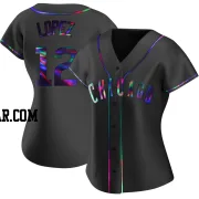 Nicky Lopez Women's Chicago Cubs Black Holographic Replica Alternate Jersey