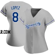 Nicky Lopez Women's Kansas City Royals Gray Replica Road Jersey