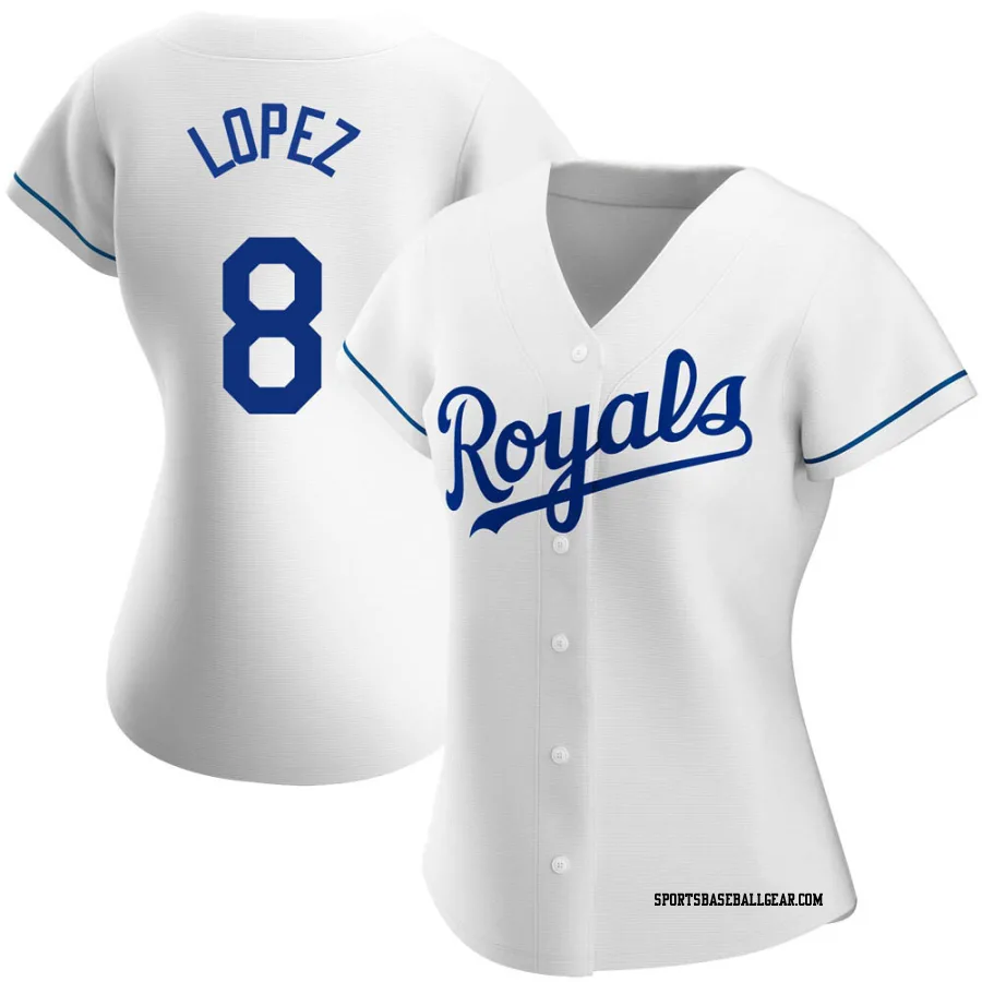 Nicky Lopez Women's Kansas City Royals White Replica Home Jersey