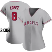 Nicky Lopez Women's Los Angeles Angels Authentic Silver Road Jersey