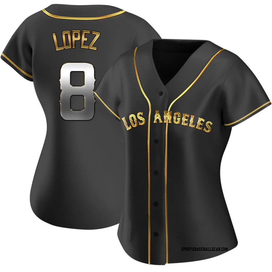 Nicky Lopez Women's Los Angeles Angels Black Golden Replica Alternate Jersey