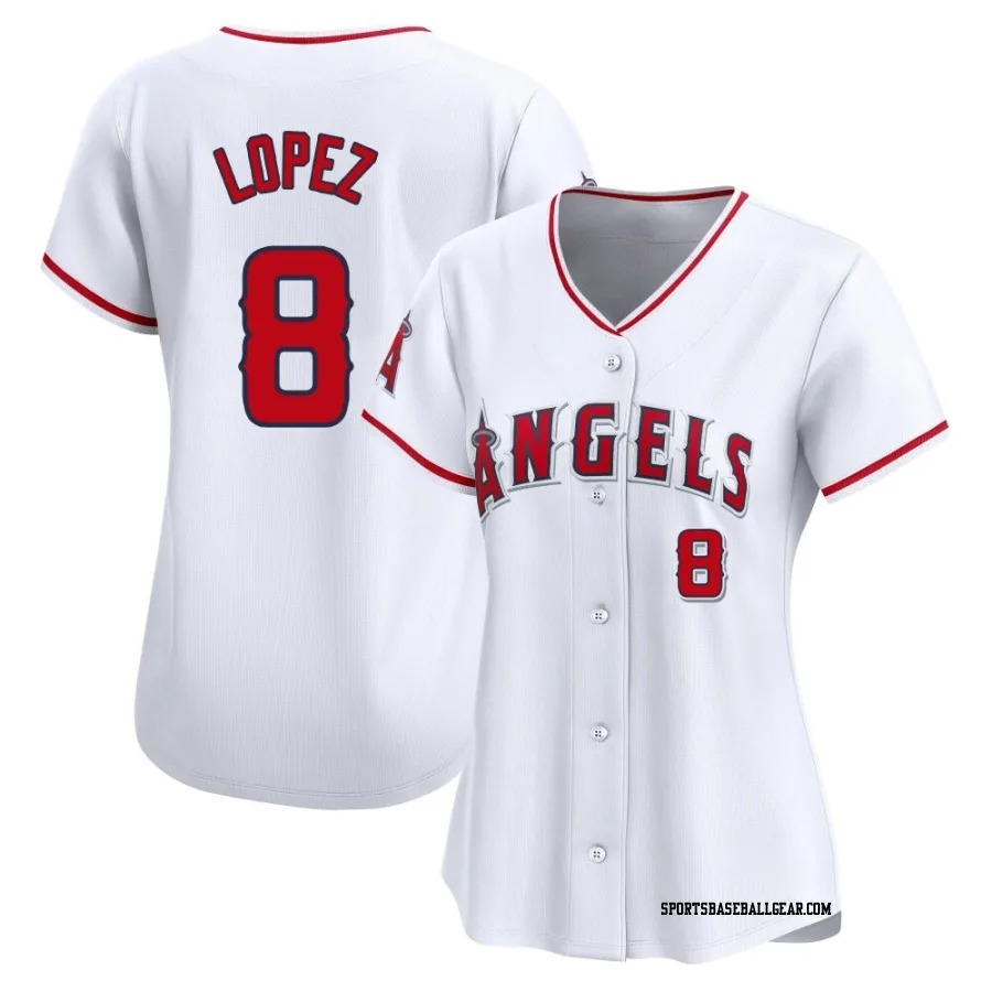 Nicky Lopez Women's Los Angeles Angels White Limited Home Jersey