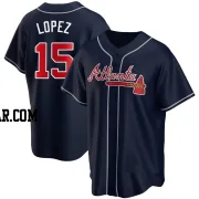 Nicky Lopez Youth Atlanta Braves Navy Replica Alternate Jersey