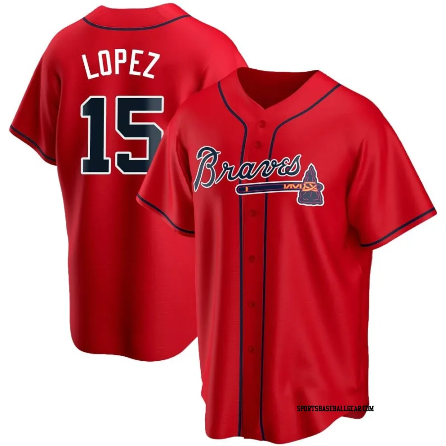 Nicky Lopez Youth Atlanta Braves Red Replica Alternate Jersey