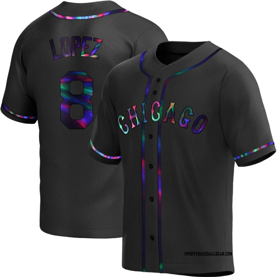 Nicky Lopez Youth Chicago White Sox Black Holographic Replica Alternate Jersey