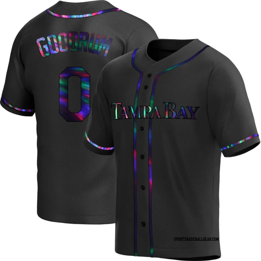 Niko Goodrum Youth Tampa Bay Rays Black Holographic Replica Alternate Jersey