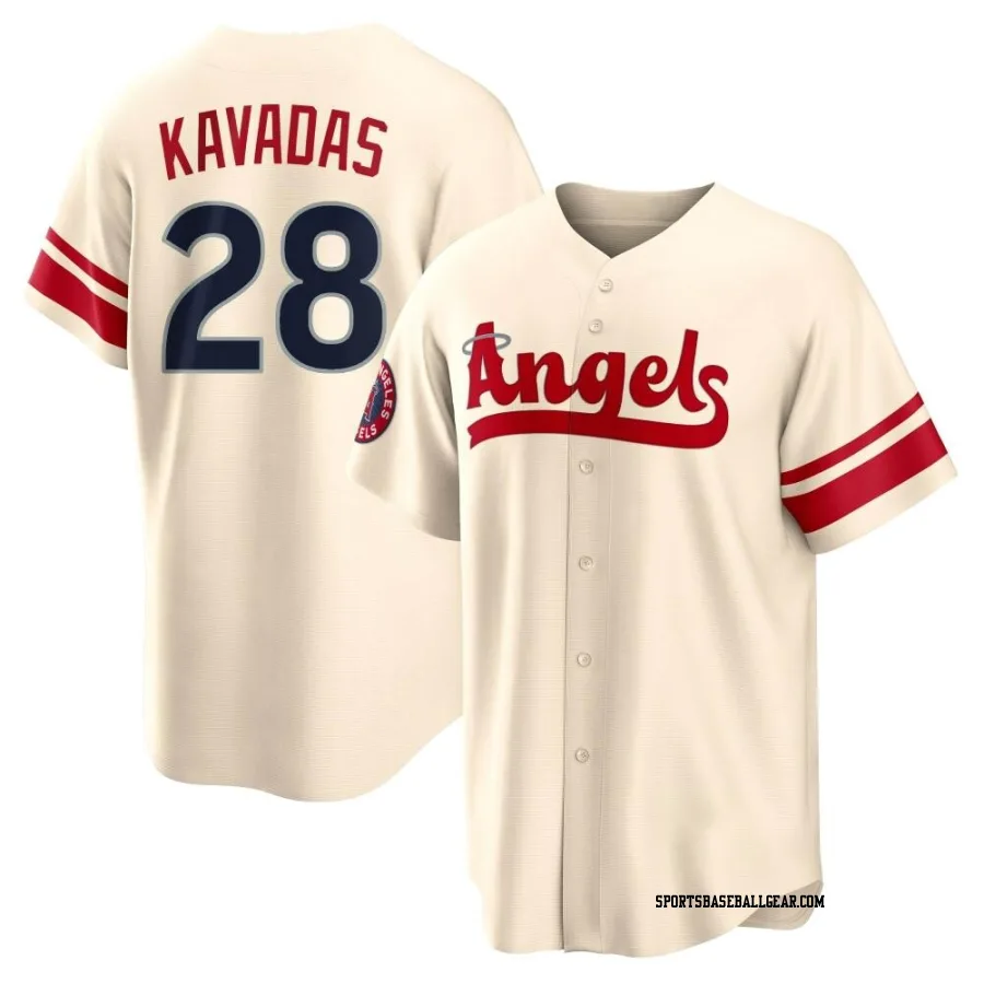 Niko Kavadas Men's Los Angeles Angels Cream Replica 2022 City Connect Jersey