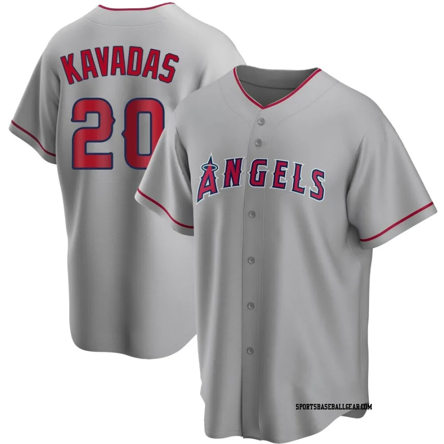 Niko Kavadas Men's Los Angeles Angels Replica Silver Road Jersey