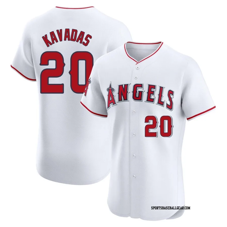 Niko Kavadas Men's Los Angeles Angels White Elite Home Jersey