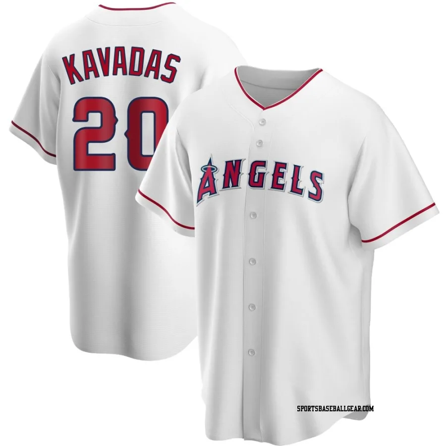 Niko Kavadas Men's Los Angeles Angels White Replica Home Jersey