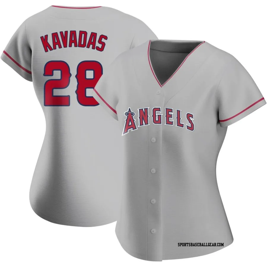 Niko Kavadas Women's Los Angeles Angels Authentic Silver Road Jersey