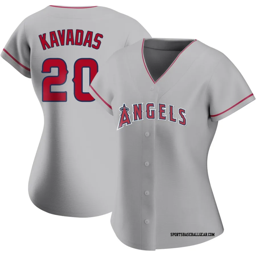Niko Kavadas Women's Los Angeles Angels Authentic Silver Road Jersey