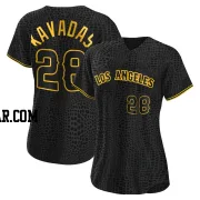 Niko Kavadas Women's Los Angeles Angels Black Replica Snake Skin City Jersey