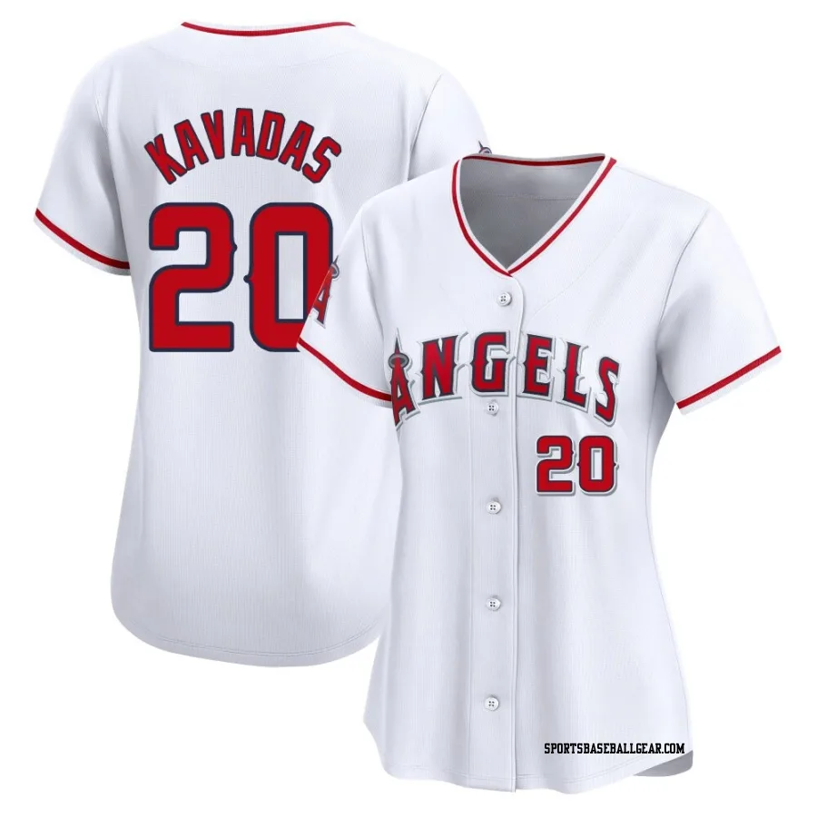 Niko Kavadas Women's Los Angeles Angels White Limited Home Jersey