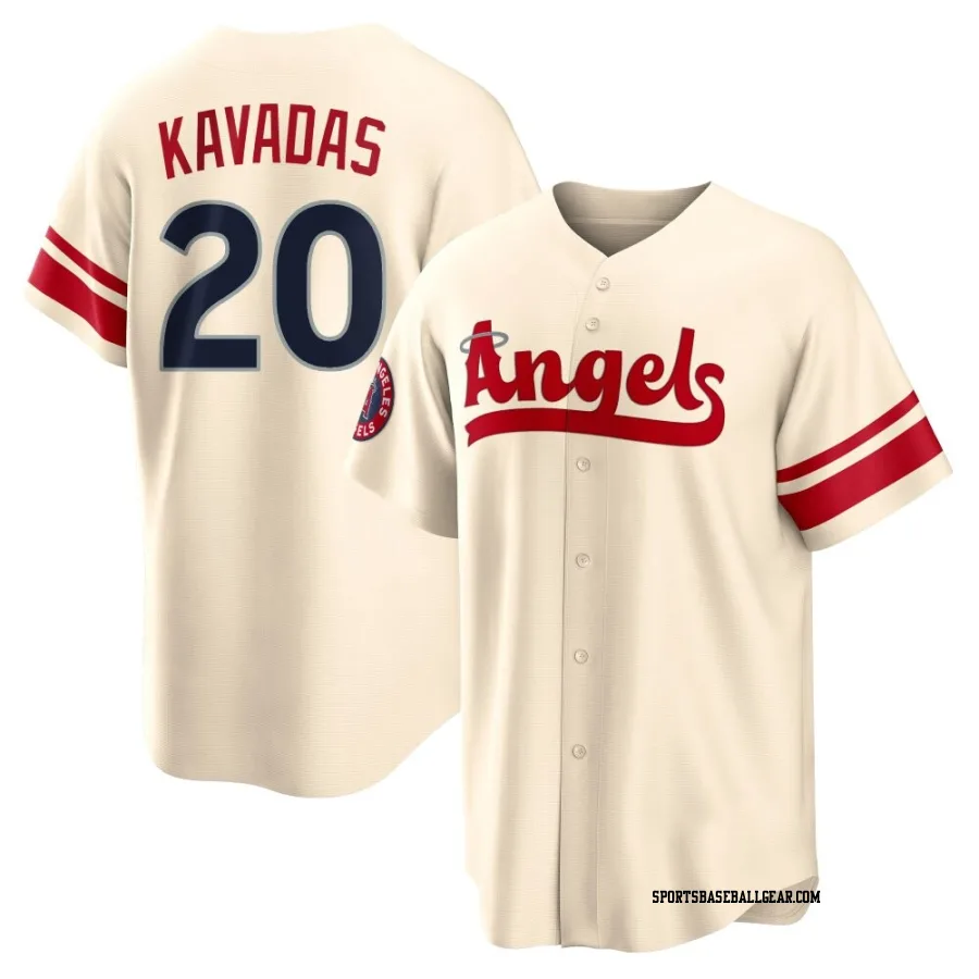Niko Kavadas Youth Los Angeles Angels Cream Replica 2022 City Connect Jersey