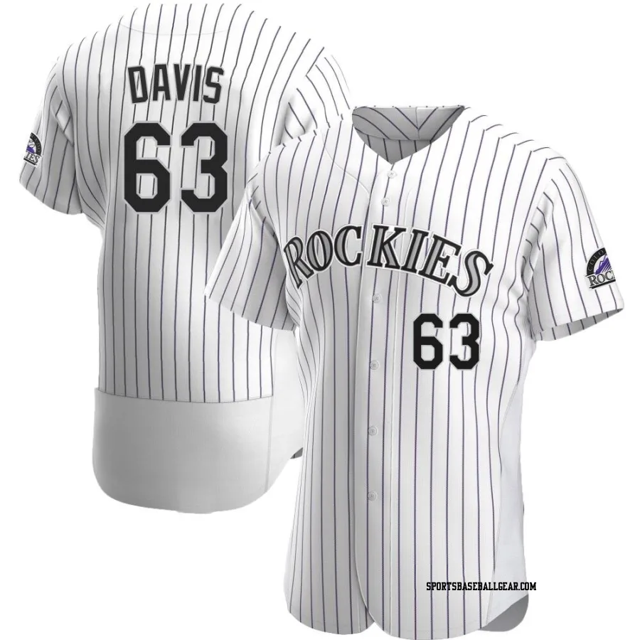 Noah Davis Men's Colorado Rockies White Authentic Home Jersey