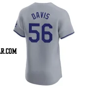 Noah Davis Men's Los Angeles Dodgers Gray Elite Road 2024 World Series Jersey