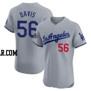 Noah Davis Men's Los Angeles Dodgers Gray Elite Road World Series Champions Jersey