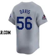 Noah Davis Men's Los Angeles Dodgers Gray Limited Away World Series Champions Jersey