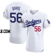 Noah Davis Men's Los Angeles Dodgers White Elite Home World Series Champions Jersey