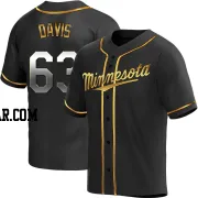 Noah Davis Men's Minnesota Twins Black Golden Replica Alternate Jersey