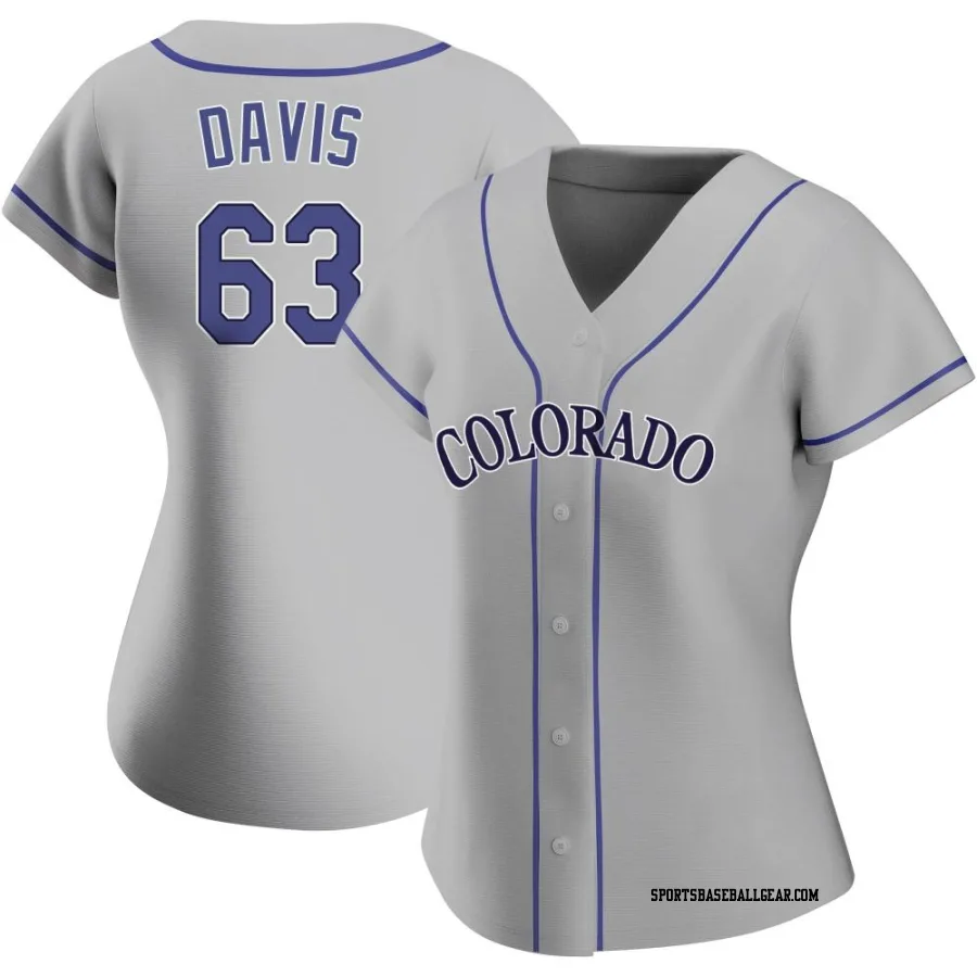 Noah Davis Women's Colorado Rockies Gray Replica Road Jersey