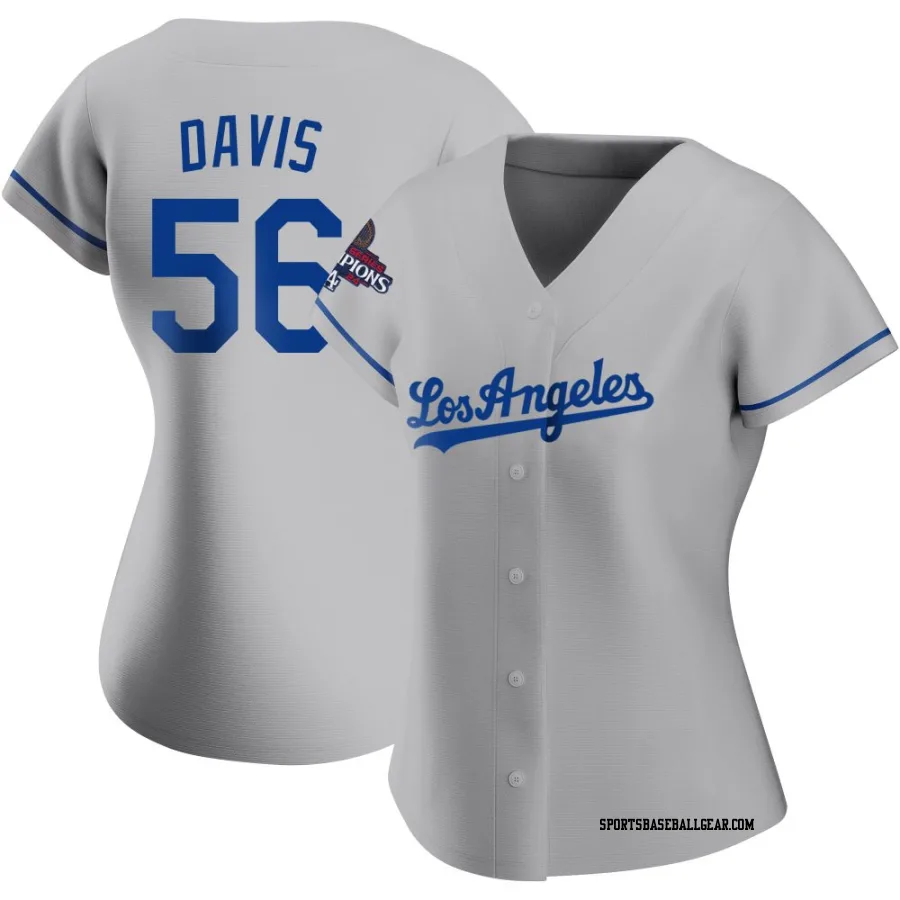 Noah Davis Women's Los Angeles Dodgers Gray Authentic Road 2024 World Series Champions Jersey