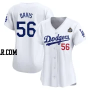 Noah Davis Women's Los Angeles Dodgers White Limited Home 2024 World Series Jersey