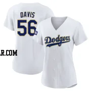 Noah Davis Women's Los Angeles Dodgers White/Gold Authentic 2021 Gold Program Player Jersey