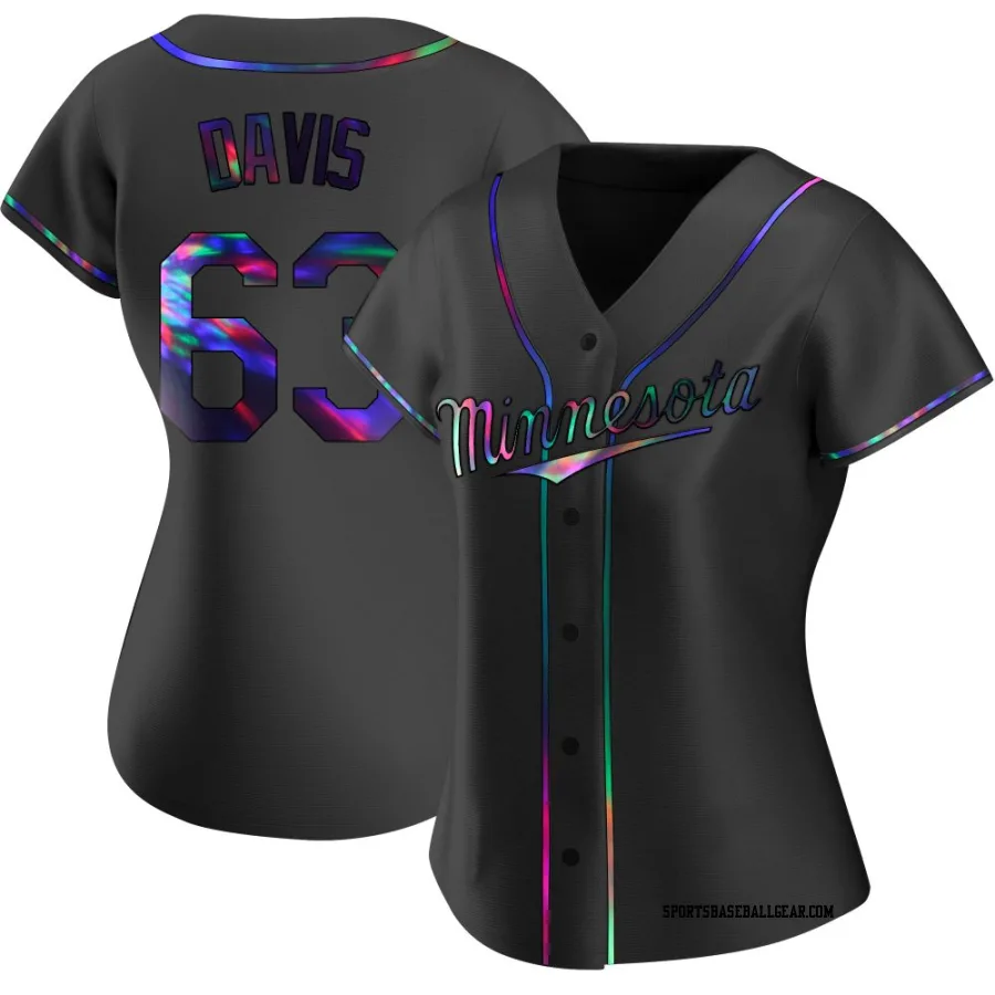 Noah Davis Women's Minnesota Twins Black Holographic Replica Alternate Jersey