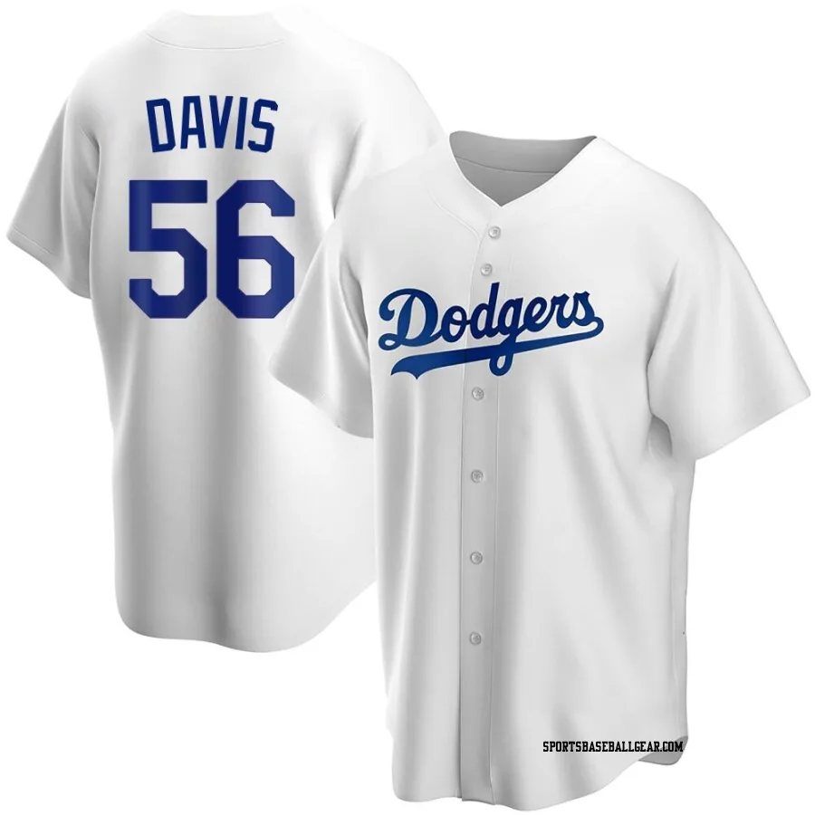 Noah Davis Youth Los Angeles Dodgers White Replica Home Jersey
