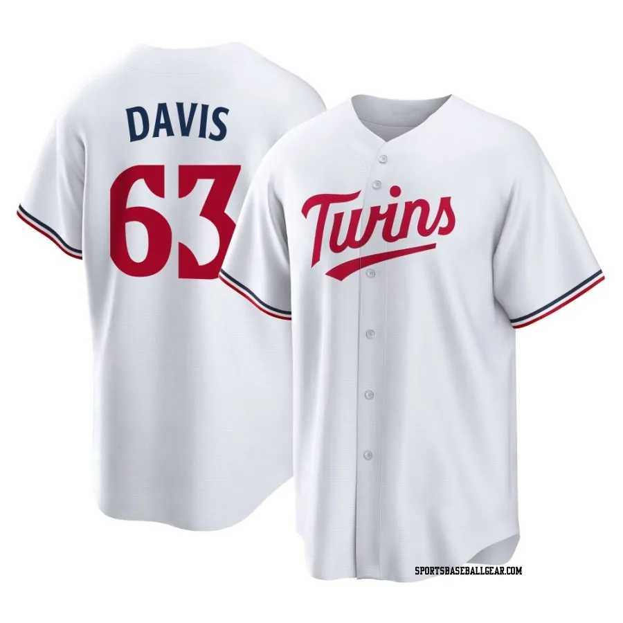 Noah Davis Youth Minnesota Twins White Replica Home Jersey