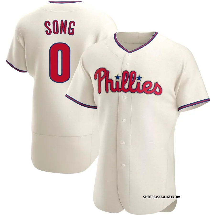 Noah Song Men's Philadelphia Phillies Cream Authentic Alternate Jersey