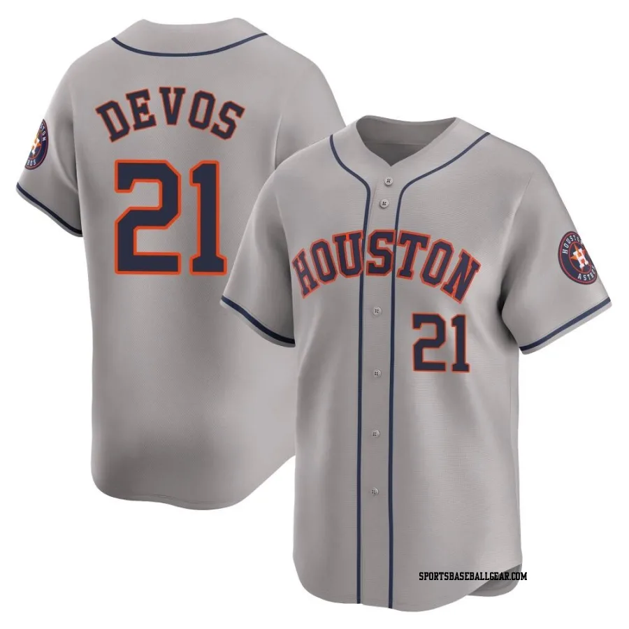 Nolan Devos Men's Houston Astros Gray Limited Away Jersey