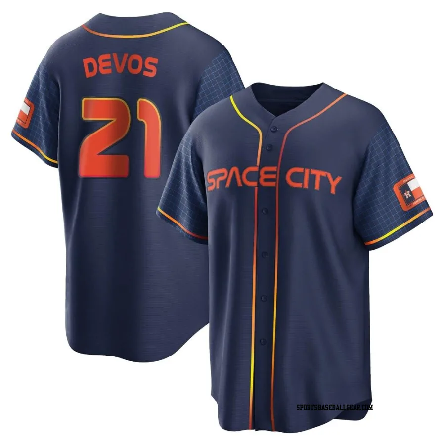 Nolan Devos Men's Houston Astros Navy Replica 2022 City Connect Jersey