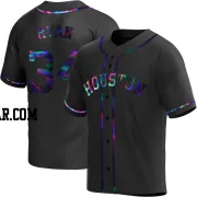 Nolan Ryan Men's Houston Astros Black Holographic Replica Alternate Jersey