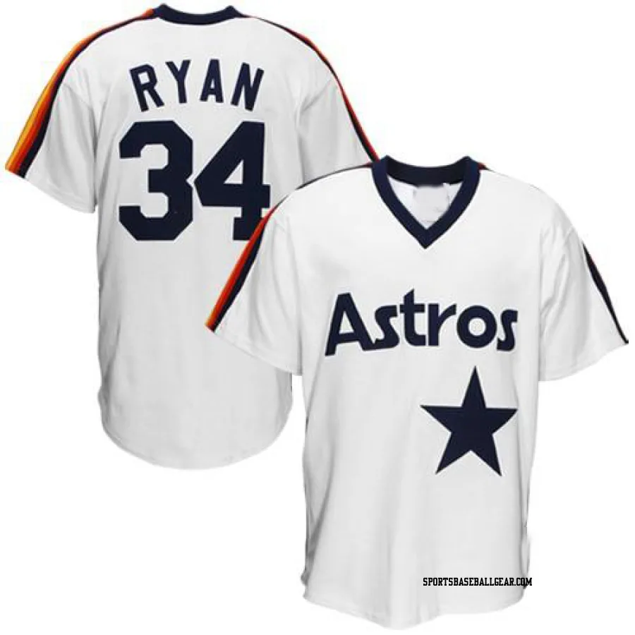 Nolan Ryan Men's Houston Astros White Authentic Throwback Jersey