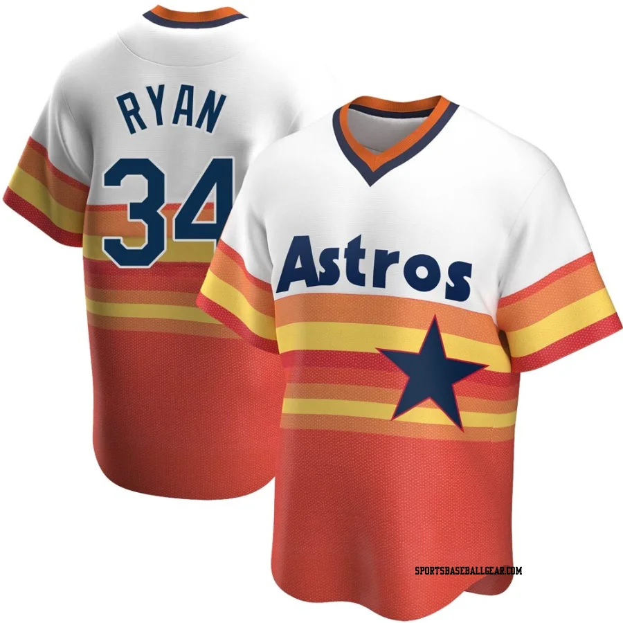 Nolan Ryan Men's Houston Astros White Replica Home Cooperstown Collection Jersey