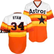 Nolan Ryan Men's Houston Astros White/Orange Authentic Throwback Jersey