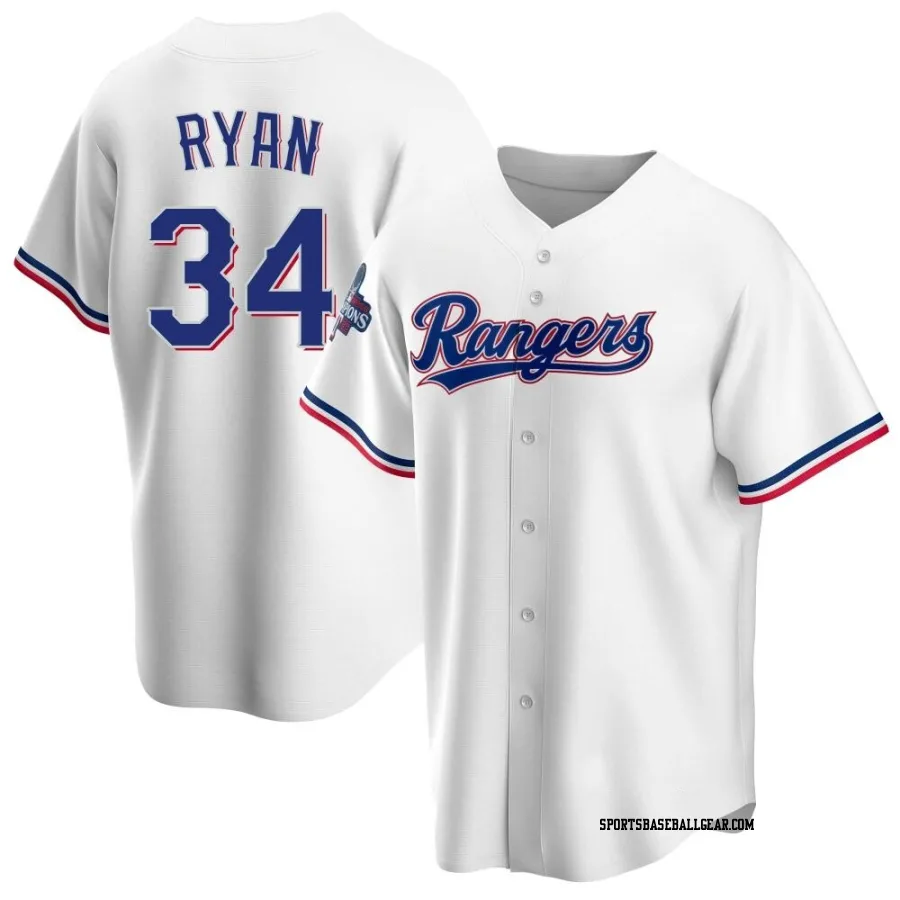 Nolan Ryan Men's Texas Rangers White Replica Home 2023 World Series Champions Jersey